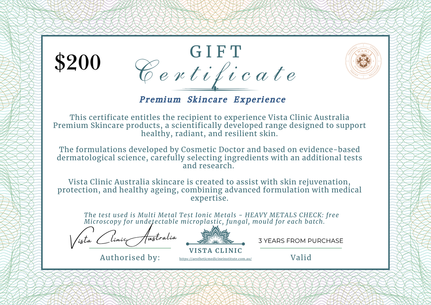 Gift Certificate for Premium Skincare Experience