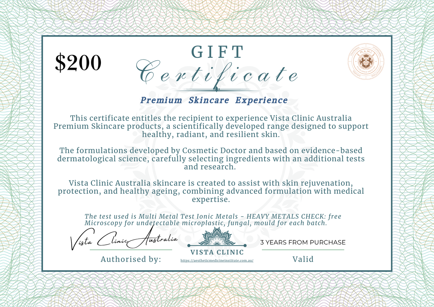 Gift Certificate for Premium Skincare Experience
